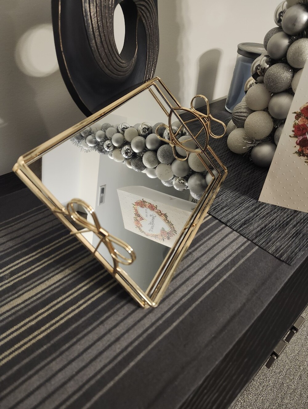 Gold Bow Mirror Tray - Picture 8 of 14